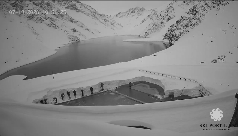 Laguna del Inca desde la webcam de Ski Portillo